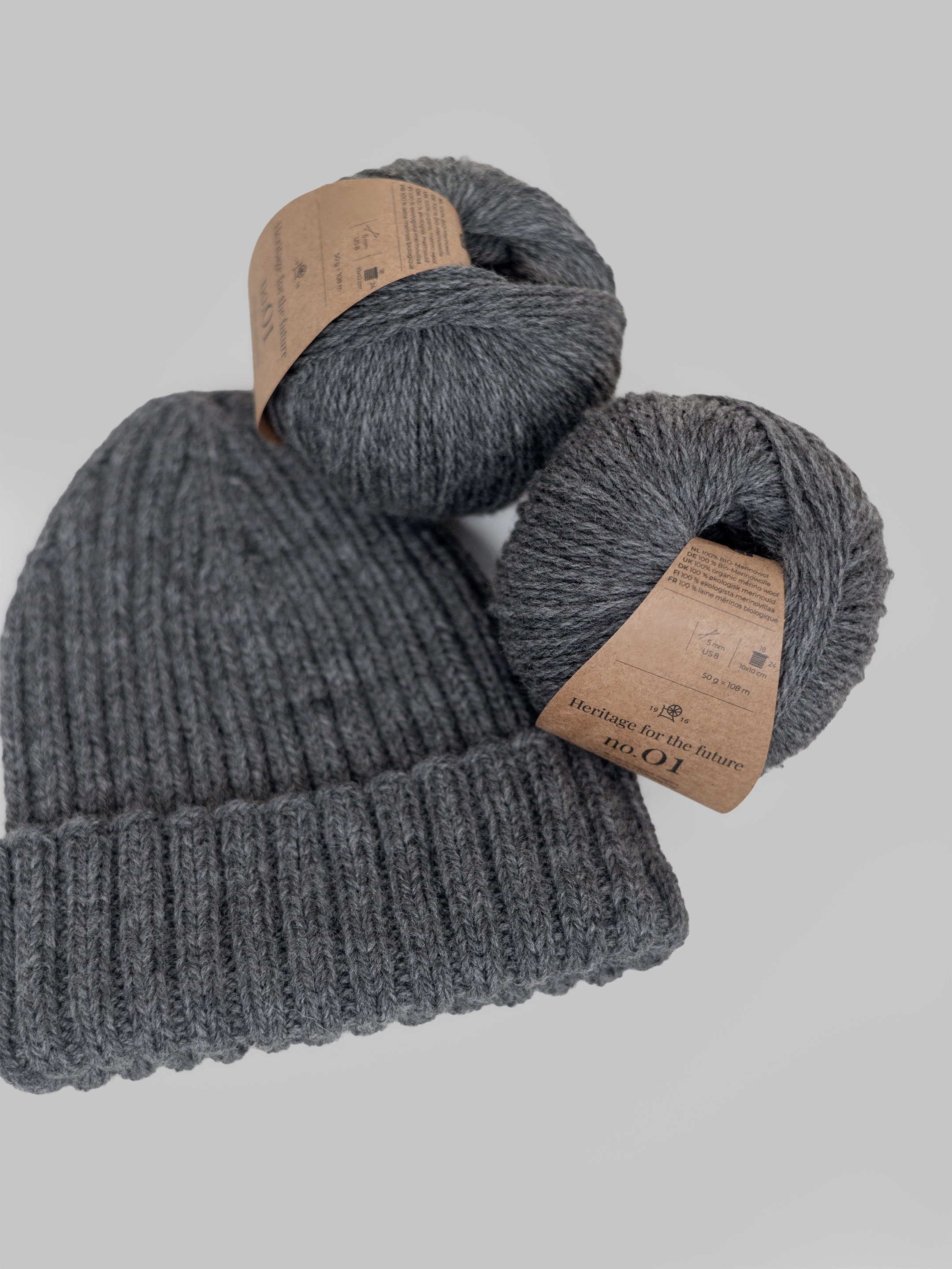 Garnpakke med strikkeoppskrift: lue