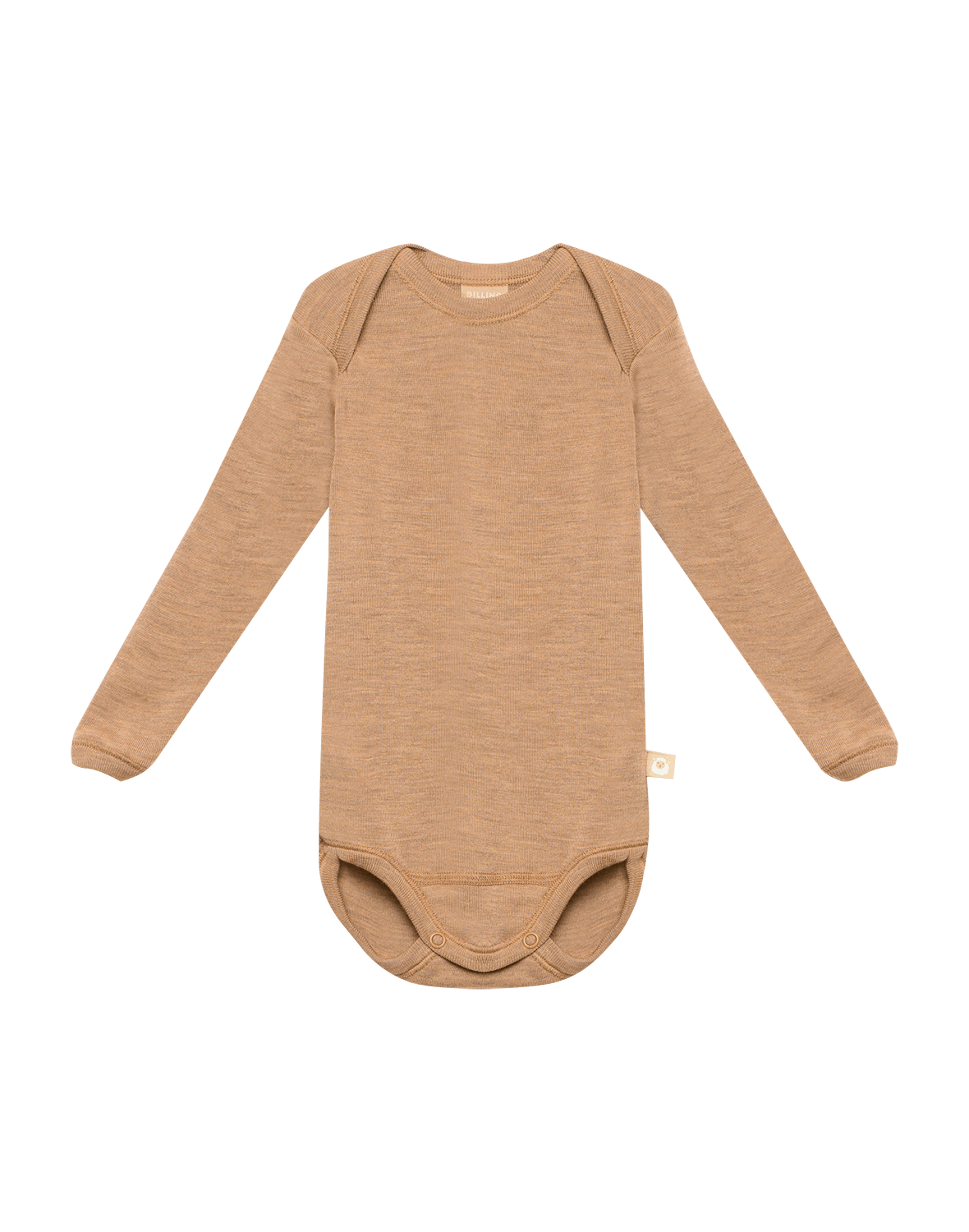 Body a manches longues en laine merinos pour bebe Caramel chine Dilling