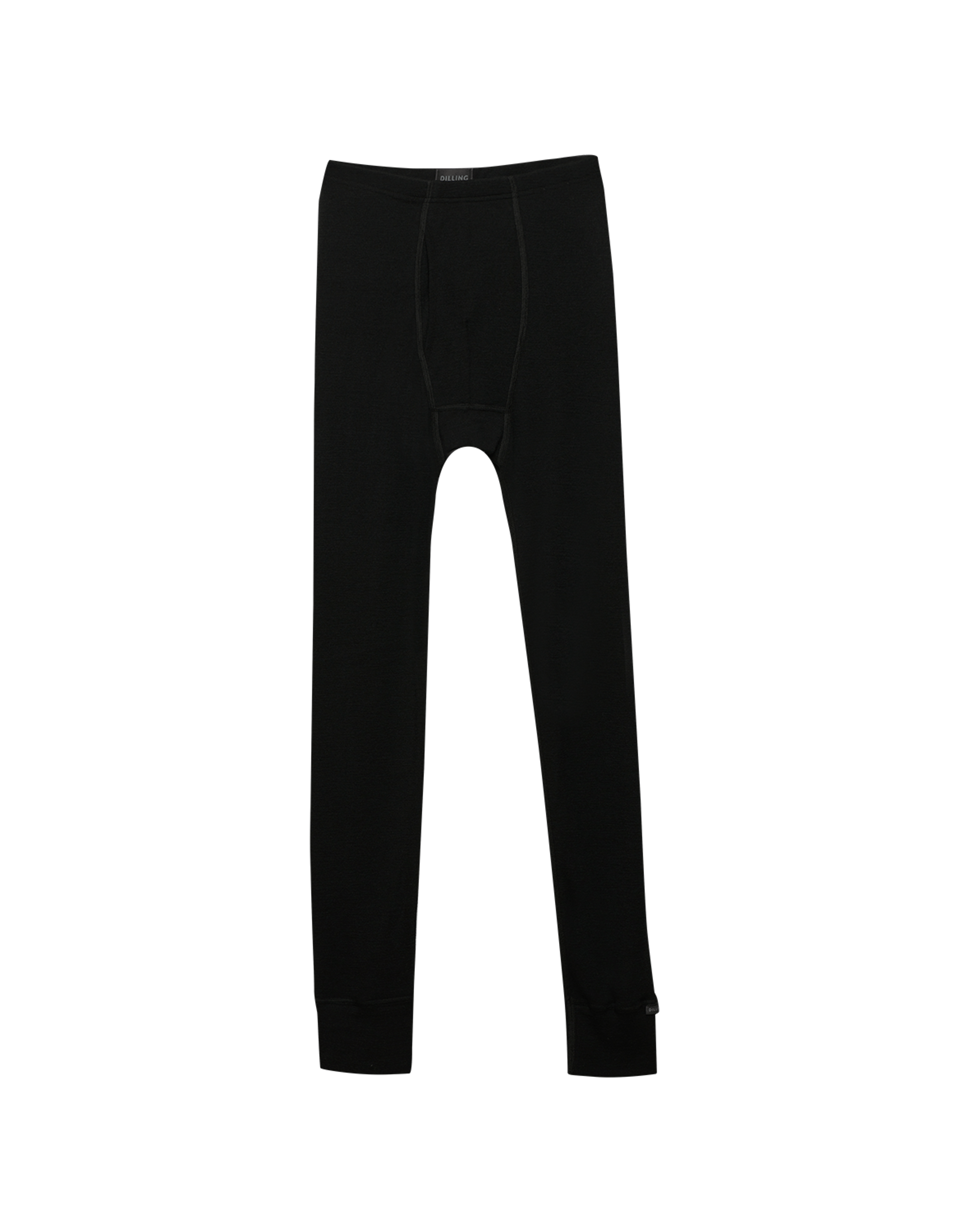 Men s merino wool long johns with fly Black Dilling