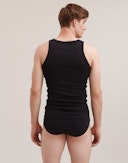 Klassisk premiumsinglet i bomull til herre Svart