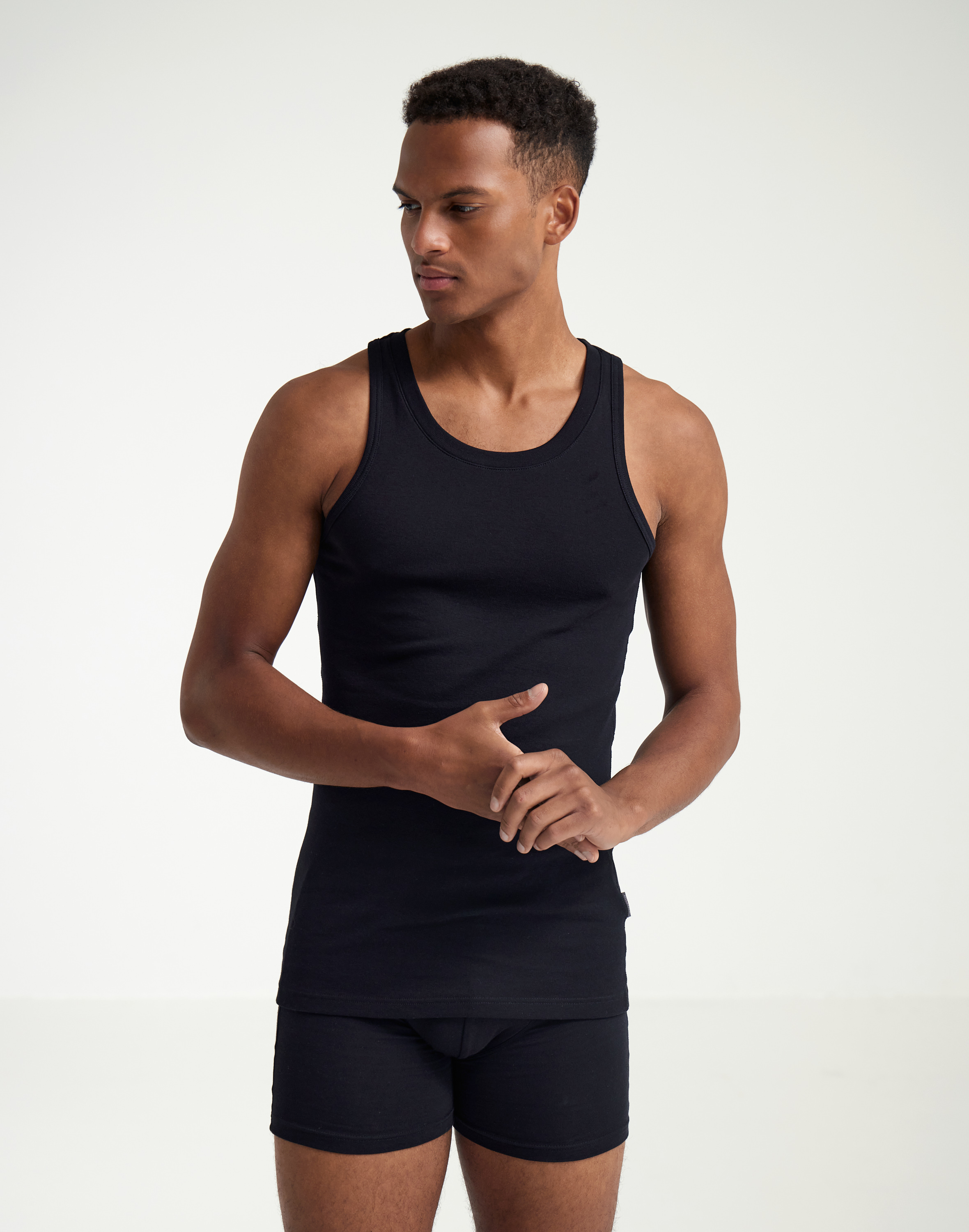 Men's premium classic cotton tank top in Black - $23.99 - Dilling