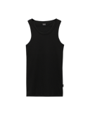 Klassisk premiumsinglet i bomull til herre Svart