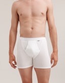 Boxershort lang met gulp van katoen voor heren Wit