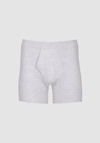 Ribbestrikket boksershorts med gylf til herre
