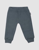Baby merino wool fleece trousers Dusty blue/stormy blue