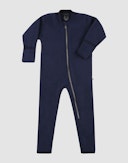 One-piece i merinoullfleece til baby Blå