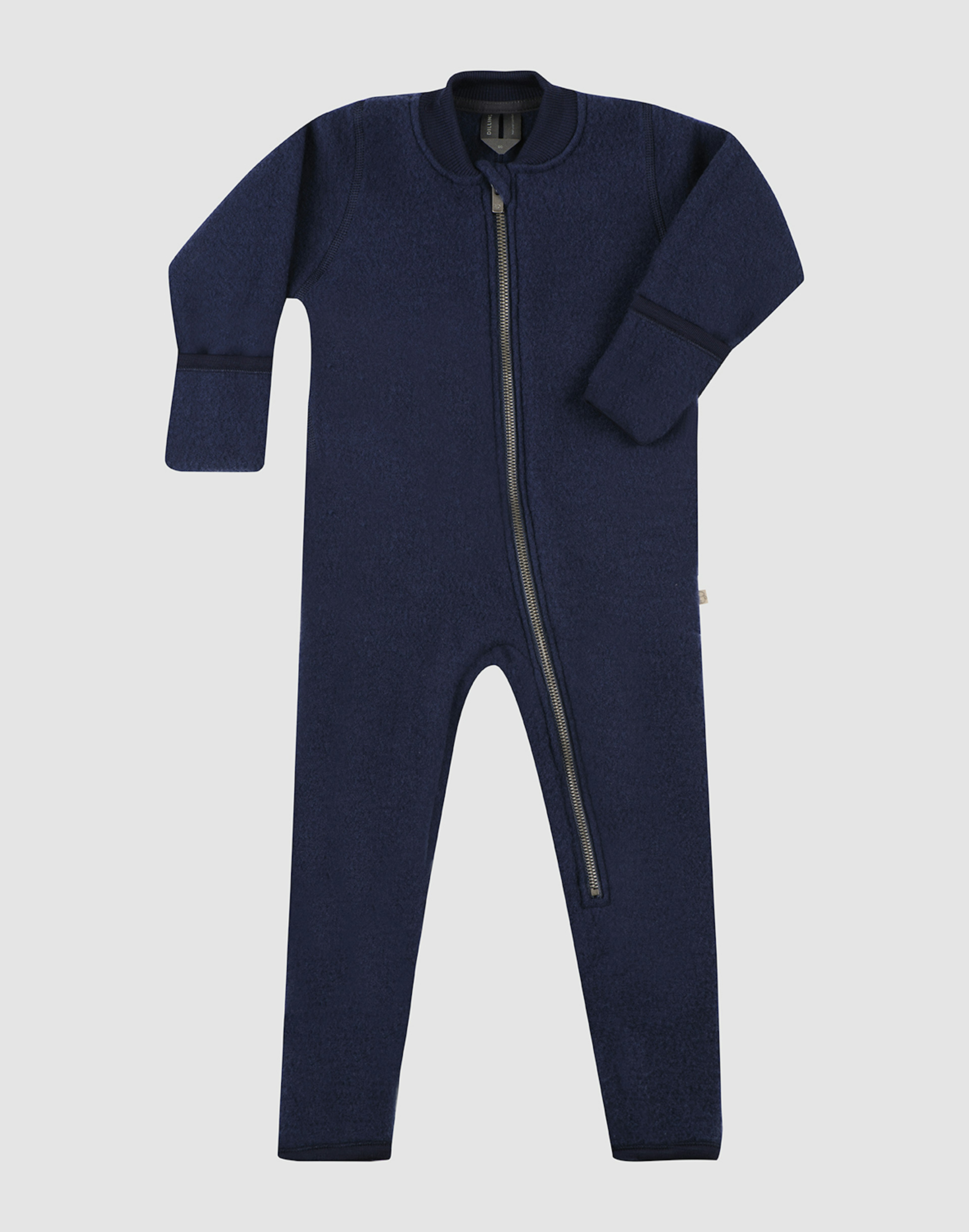 One-piece i merinoullfleece til baby Blå