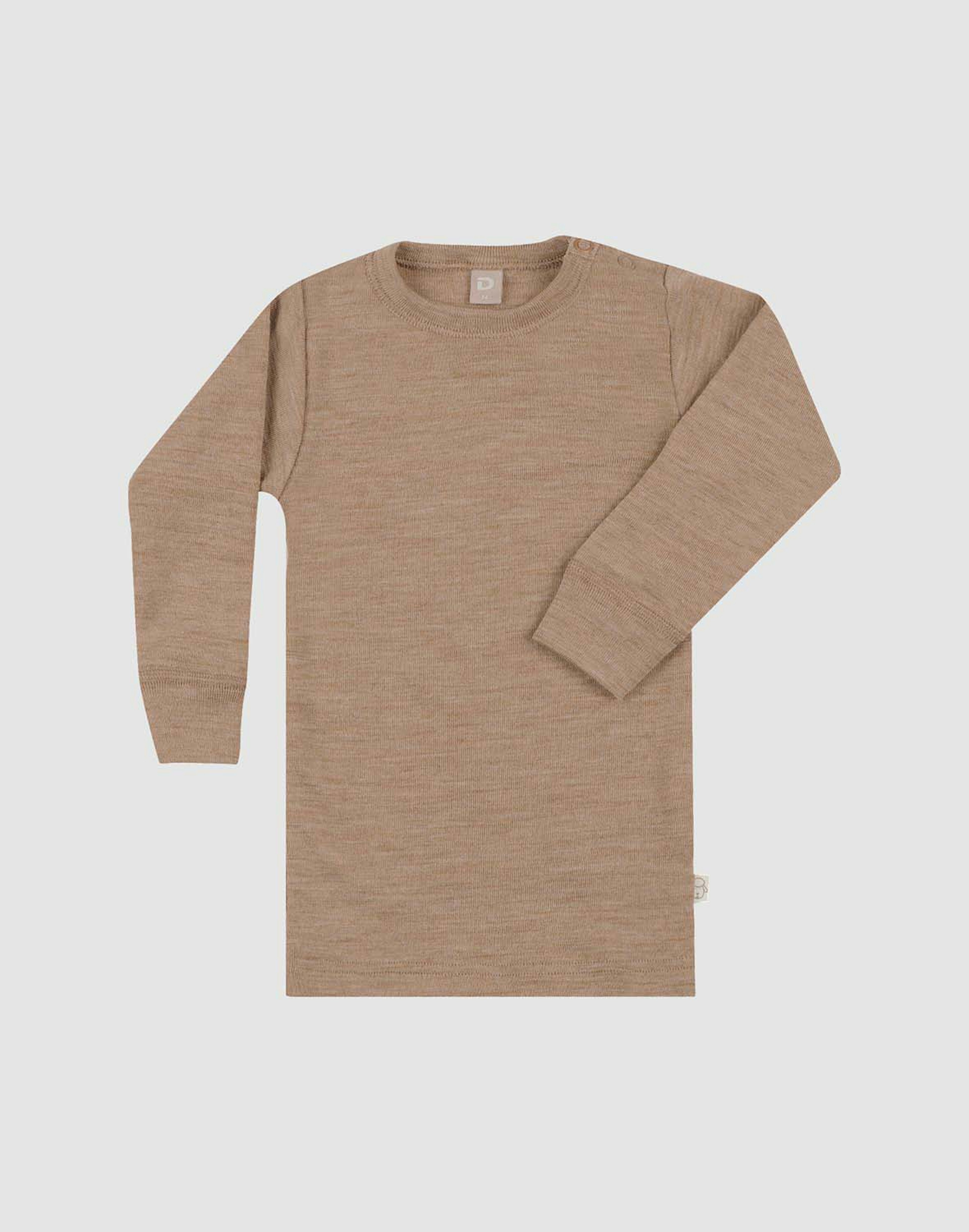 Shirt van merinowol voor baby's Karamelmelange