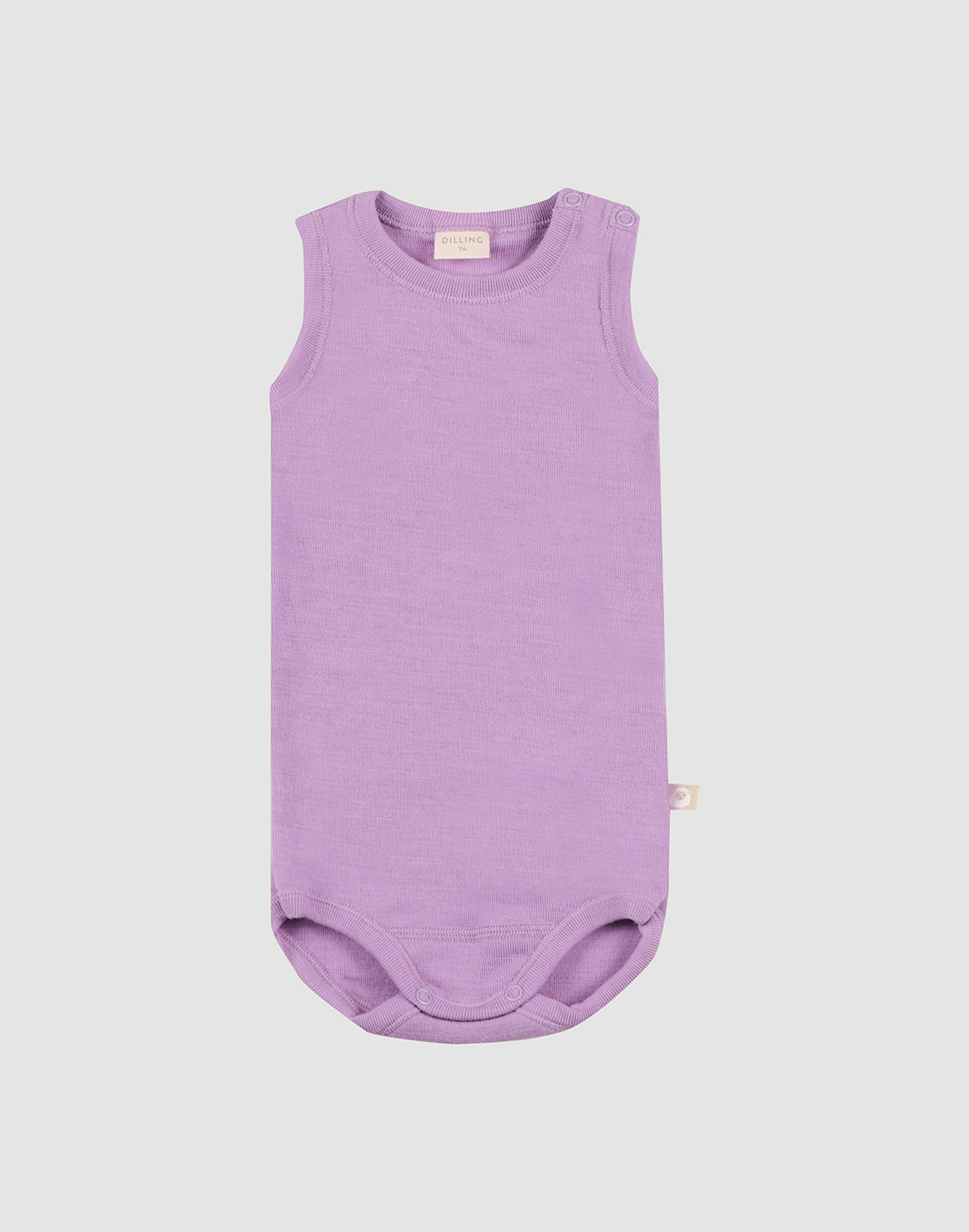 Body uten ermer i merinoull til baby