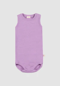 Body uten ermer i merinoull til baby