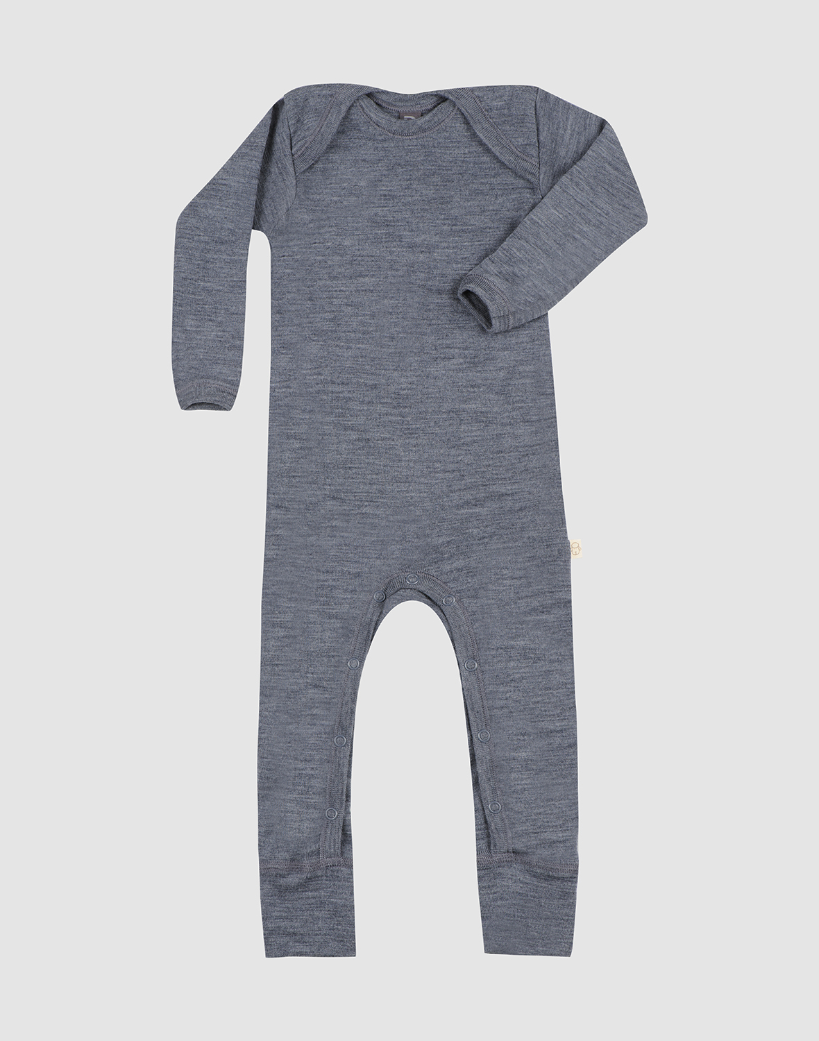 One-piece u/føtter i merinoull til baby