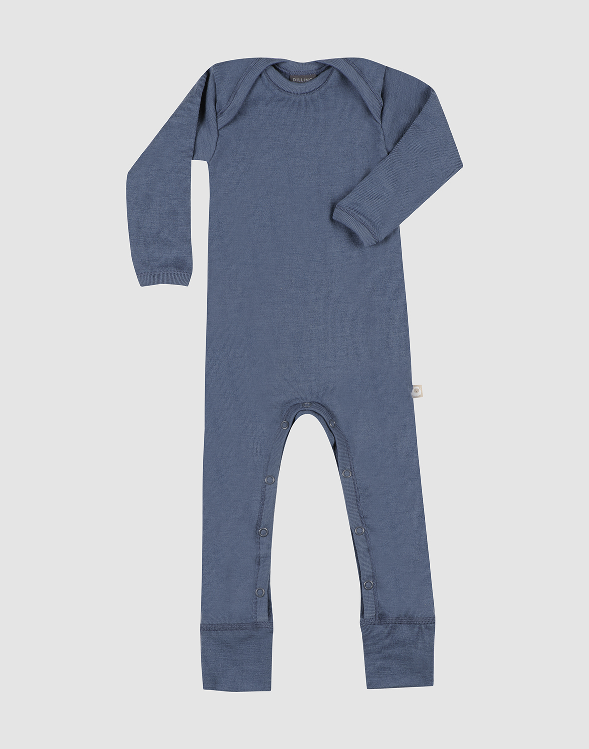 One-piece u/føtter i merinoull til baby