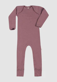 One-piece u/føtter i merinoull til baby