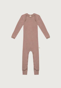 One-piece u/føtter i merinoull til baby