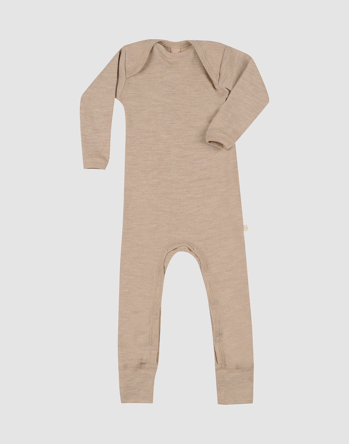 One-piece u/føtter i merinoull til baby