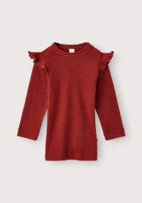 Langermet topp i merinoull til baby