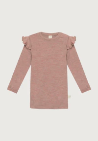 Langermet topp i merinoull til baby
