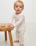 Legging van merinowol voor baby's Natuur