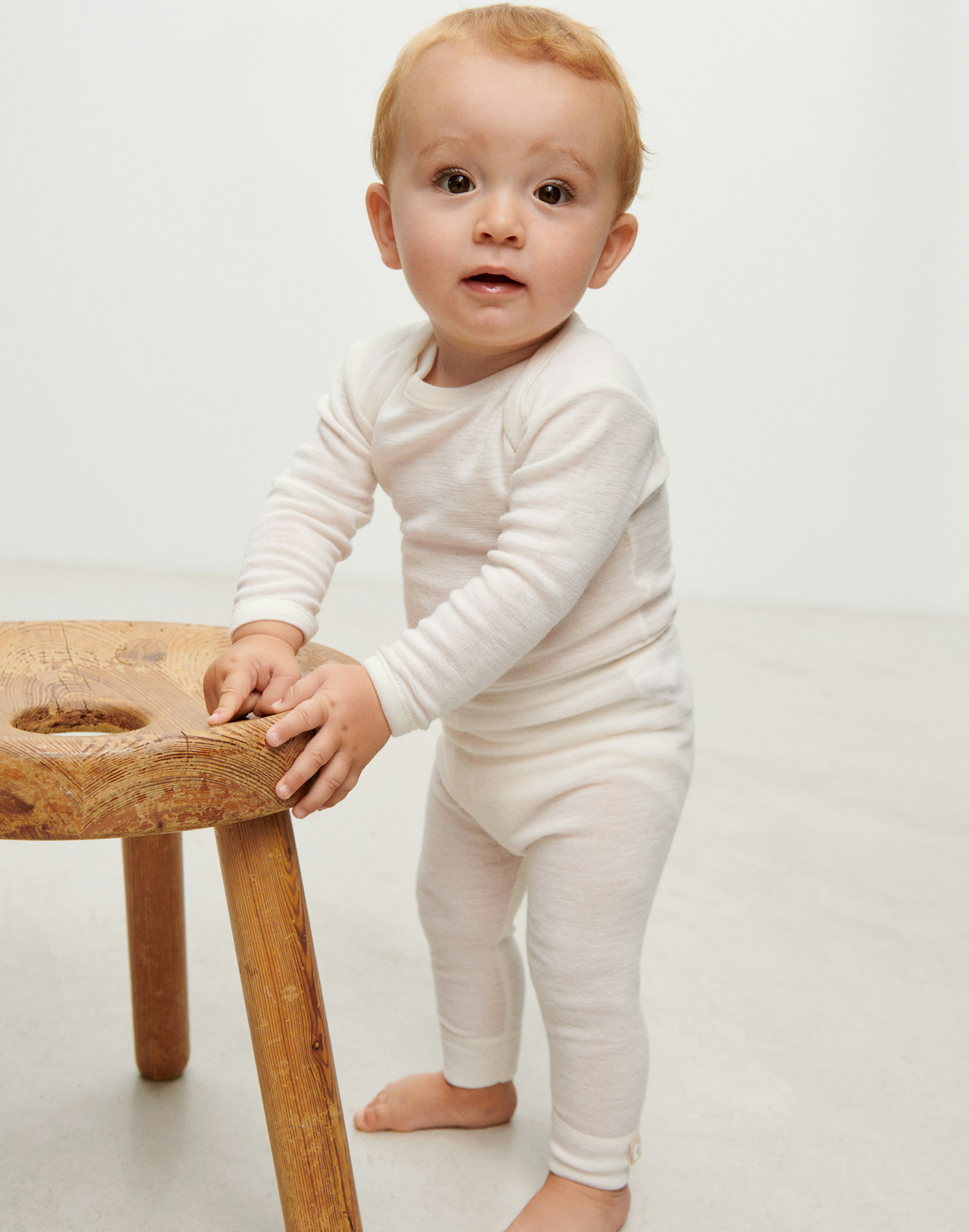 Legging van merinowol voor baby's Natuur