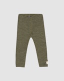 Leggings i merinoull til baby Mørkegrønnmelert