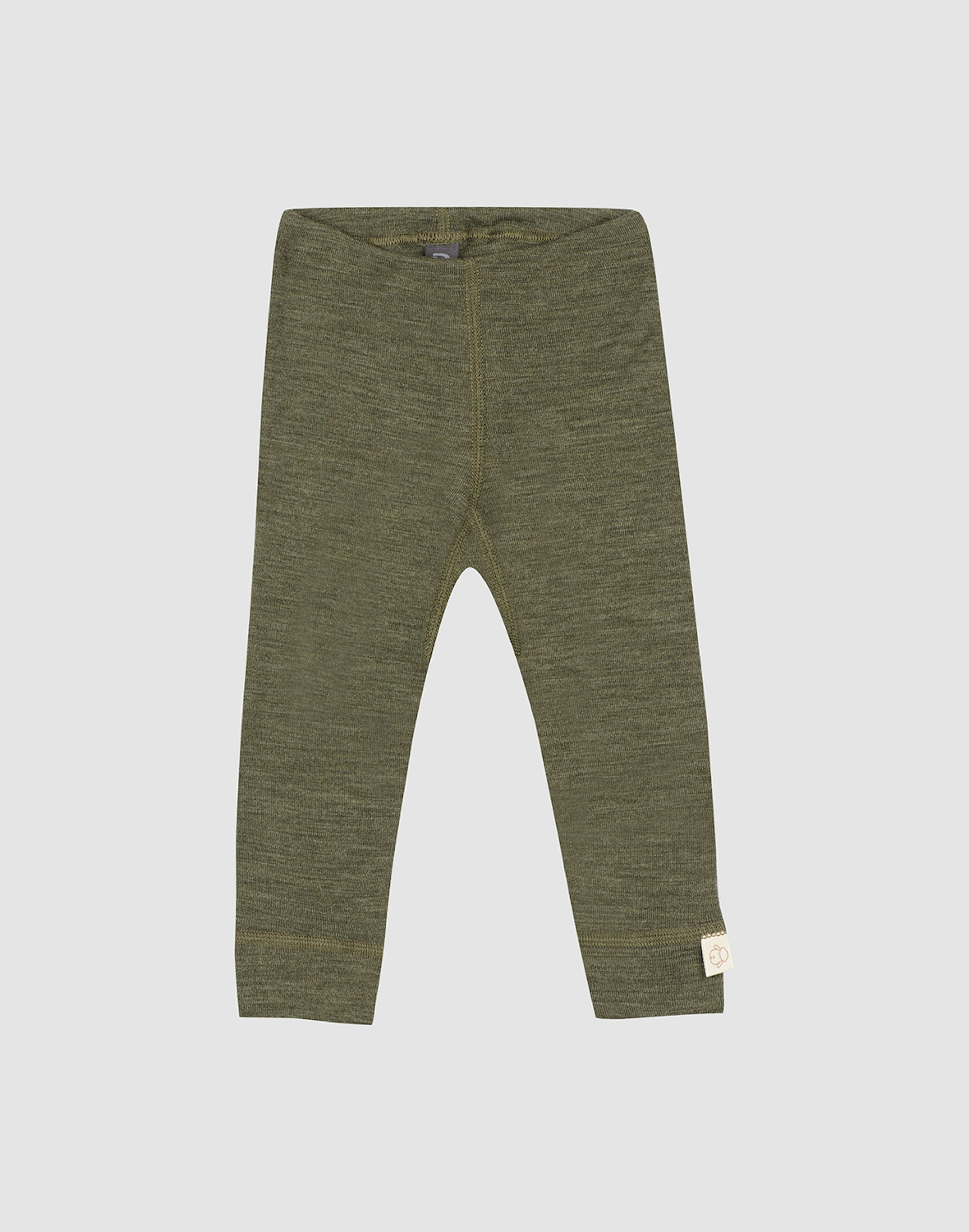 Leggings i merinoull til baby Mørkegrønnmelert