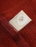 Leggings i merinould til baby Julehjerterød