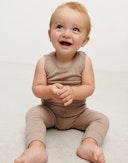 Baby merino wool leggings Beige melange
