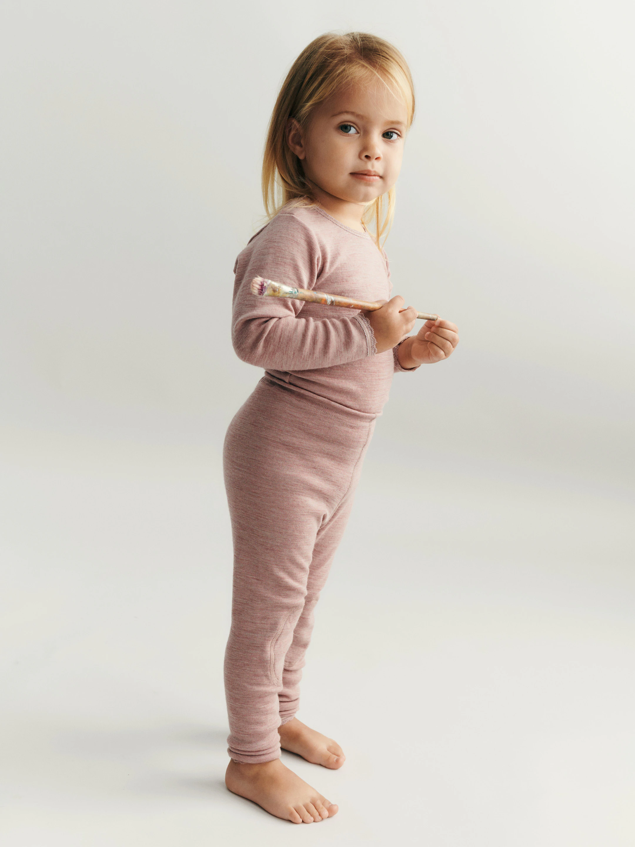 DILLING Merino Wool Leggings For Kids, Light Grey DILLING Merino Wool Leggings For Kids, Light Grey