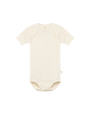Romper met korte mouw van merinowol voor baby's Natuur