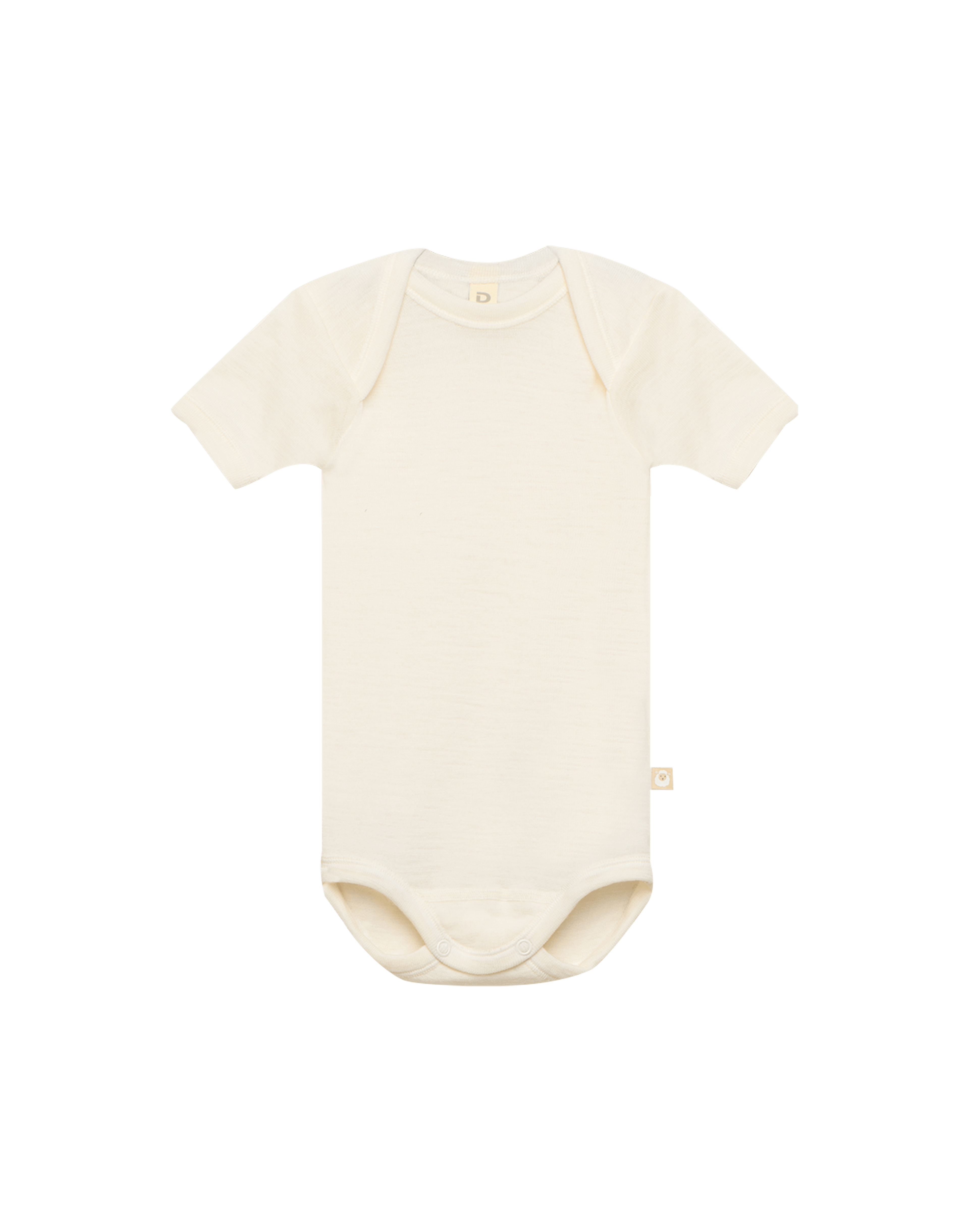 Romper met korte mouw van merinowol voor baby's Natuur