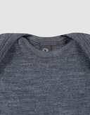Baby merino wool short sleeve bodysuit Blue granite melange