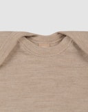 Baby merino wool short sleeve bodysuit Beige melange