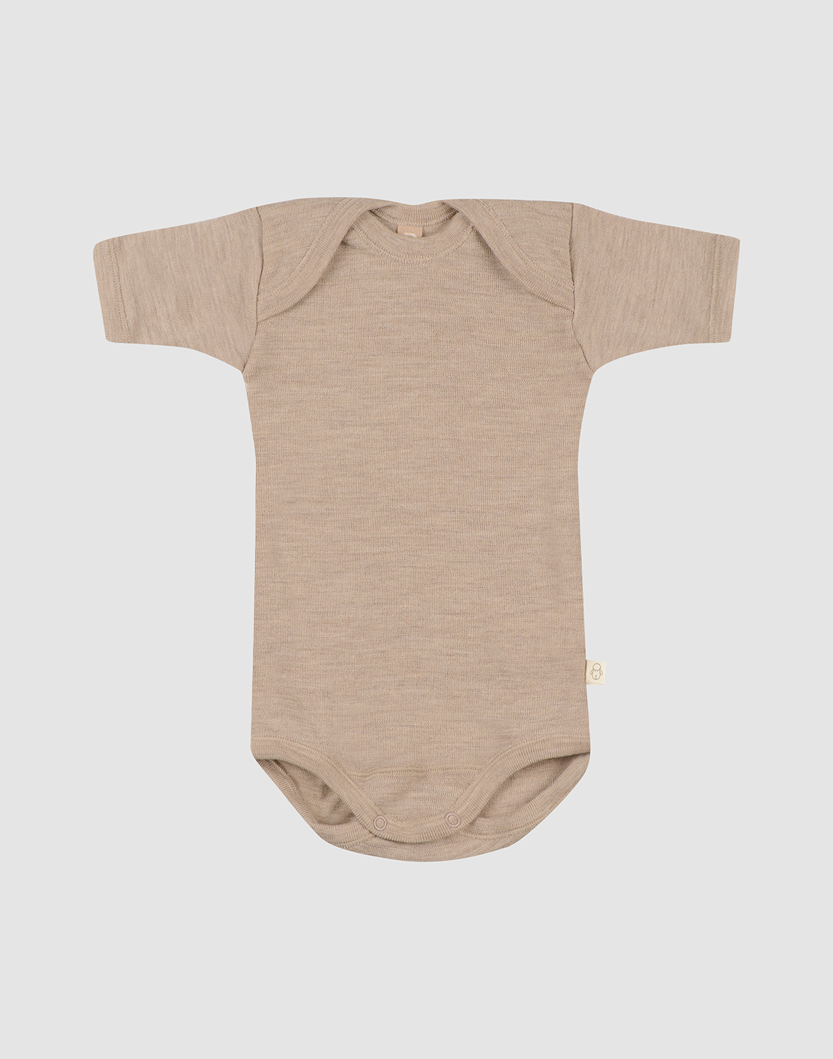 Kortermet body i merinoull til baby
