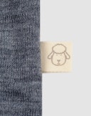 Langermet body i merinoull til baby Blågråmelert