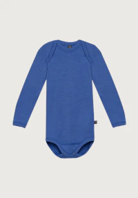 Langermet body i merinoull til baby