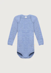 Langermet body i merinoull til baby