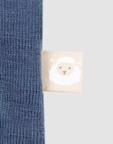 Langermet body i merinoull til baby Tordenblå