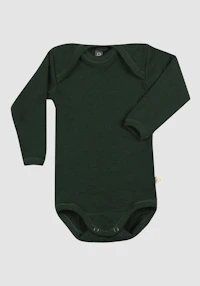 Langermet body i merinoull til baby
