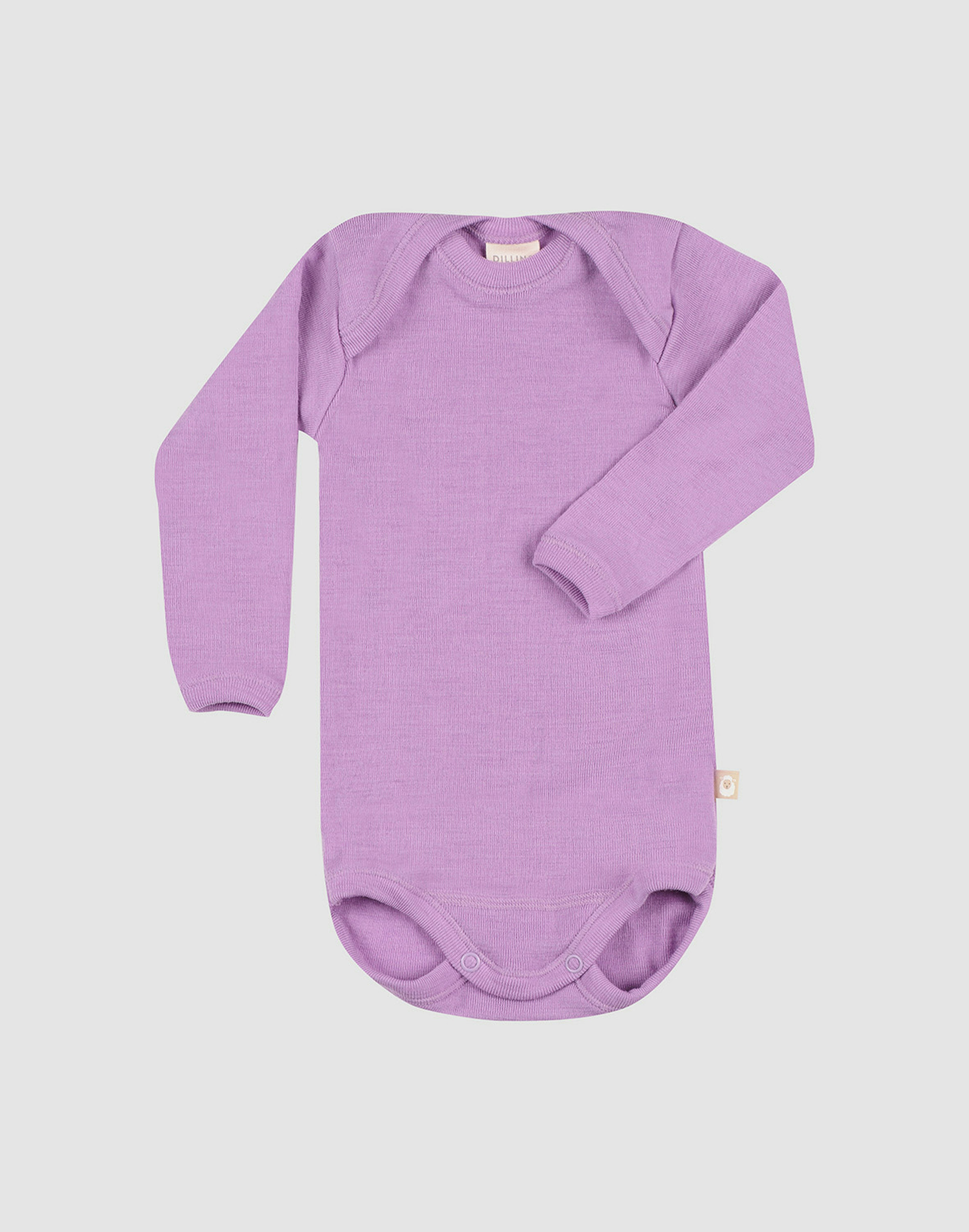 Langermet body i merinoull til baby