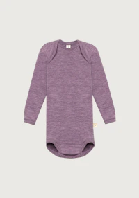 Langermet body i merinoull til baby