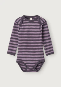 Langermet body i merinoull til baby