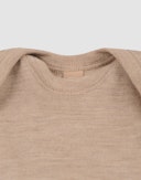 Baby merino wool long sleeve bodysuit Beige melange