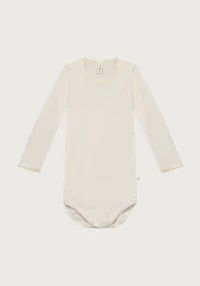 Langermet body i merinoull til baby