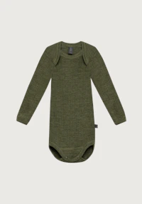 Langermet body i merinoull til baby