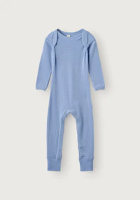 One-piece u/føtter i merinoull til baby
