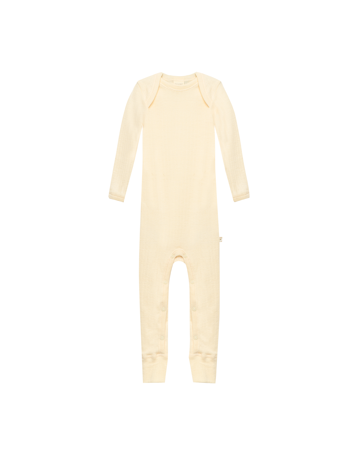 One-piece u/føtter i merinoull til baby