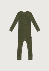 One-piece u/føtter i merinoull til baby