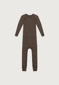 One-piece u/føtter i merinoull til baby