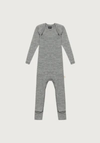 One-piece u/føtter i merinoull til baby