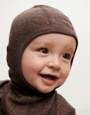Balaklava i merinoull til baby Kastanjebrun